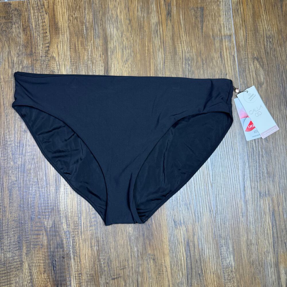 Calia Core Mid Rise bottom XL solid pure black NWT bikini bottom